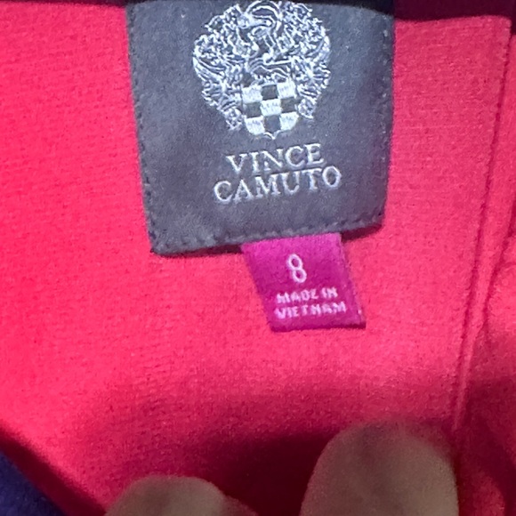 Vince Camuto Maxi Dress Halter Color block Women’s Sz 8 Navy Winter White Coral - Picture 8 of 8